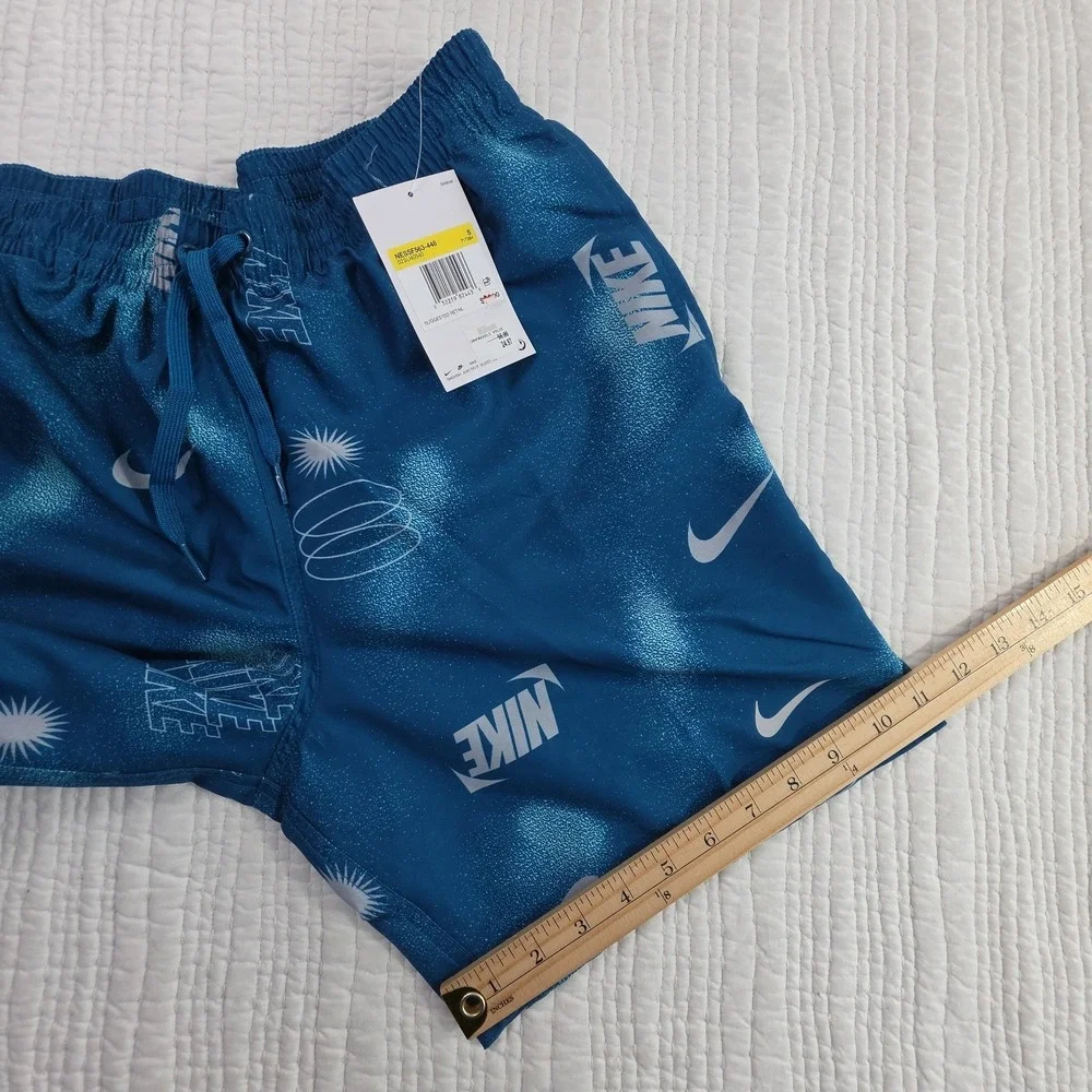 Nike Men S Swim Trunks Aqua Blue Multi Print 7